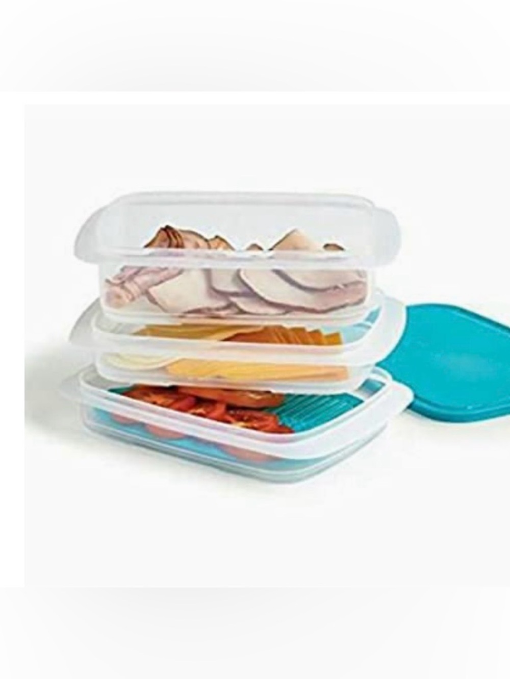 Tupperware Fridge Stackables Family Set Clear with Aqua Seals